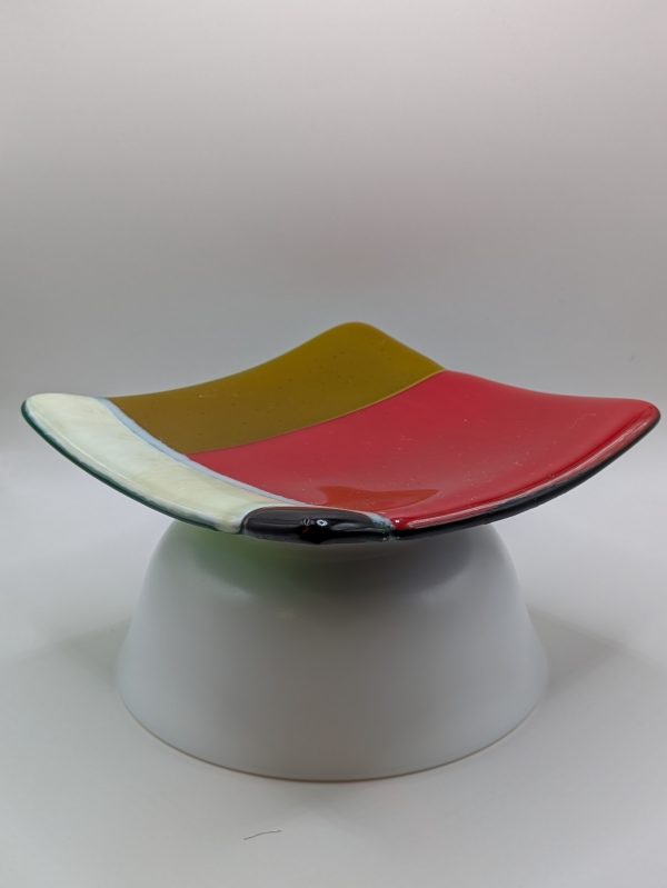 Stylish Multicoloured Fields Dish: 11cm x 11cm - Image 3