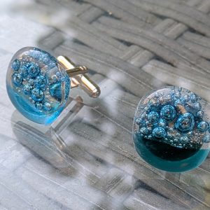 Stunning Blue Ocean Cufflinks [Atlantic]: 2cm