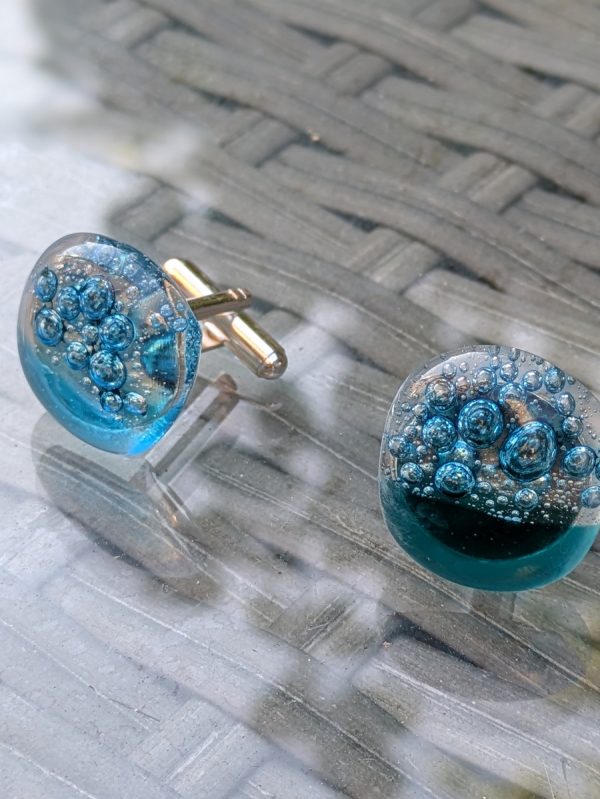 Stunning Blue Ocean Cufflinks [Atlantic]: 2cm