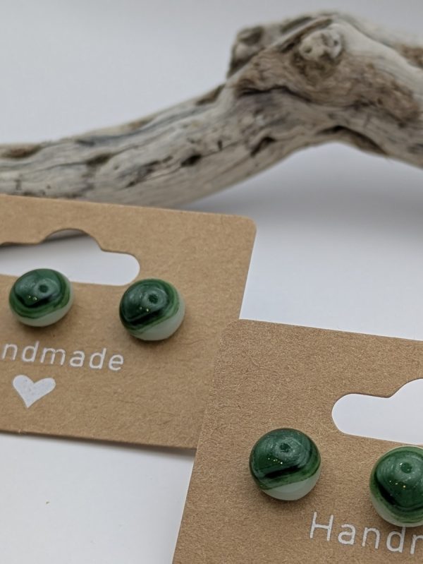 Green marbled eaarings