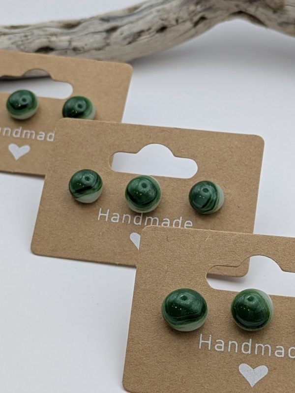 Green marbled eaarings