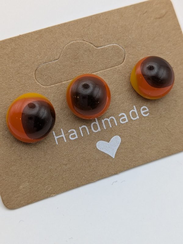 3 way orange earrings