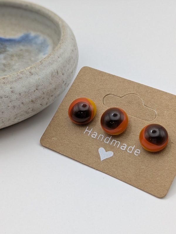 3 way orange earrings