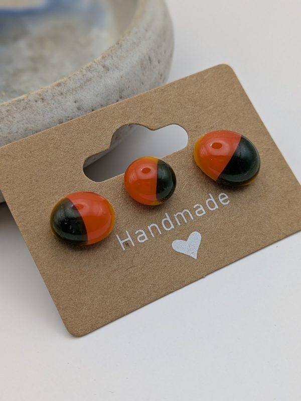 3 way orange earrings