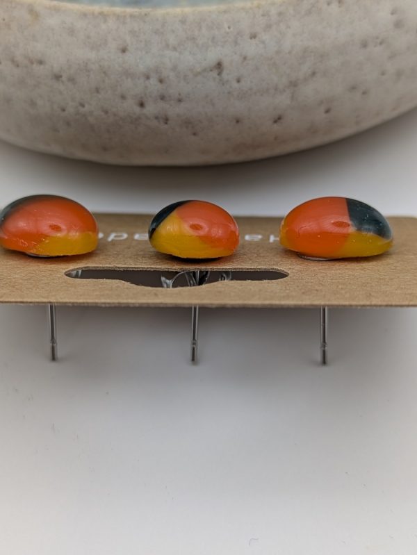 3 way orange earrings