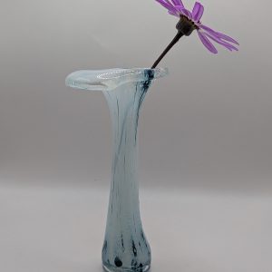Handmade dark blue and white ocean vase