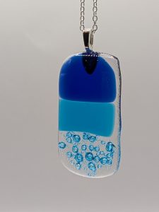 Dual colour blue ocean bubble pendant