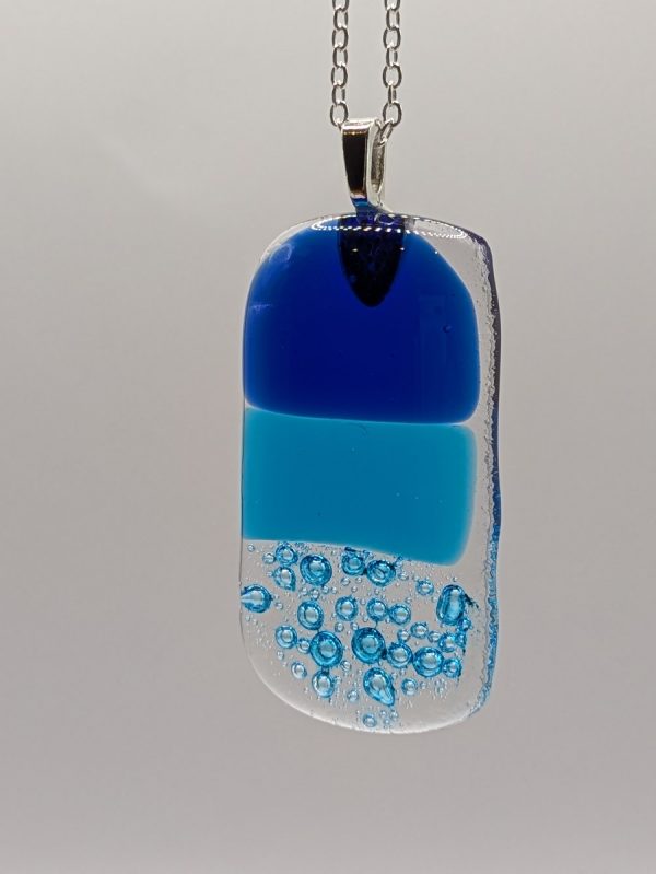 Dual colour blue ocean bubble pendant