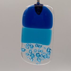 Dual colour blue ocean bubble pendant