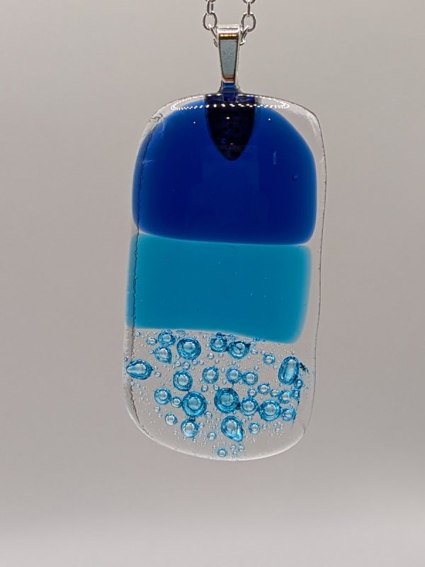 Dual colour blue ocean bubble pendant
