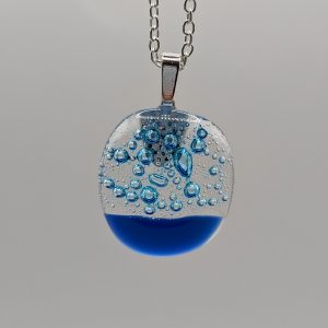Small dark blue ocean bubble pendant