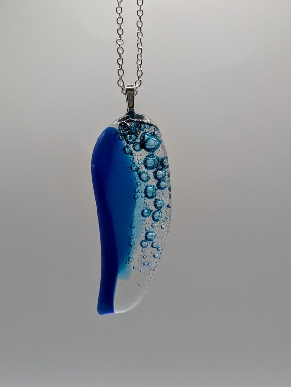 Large dark & sea blue ocean bubble pendant