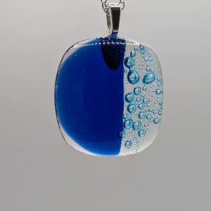Small dark blue ocean bubble pendant