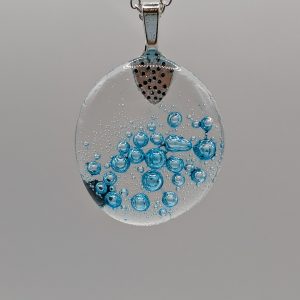 Small pale blue ocean bubble pendant