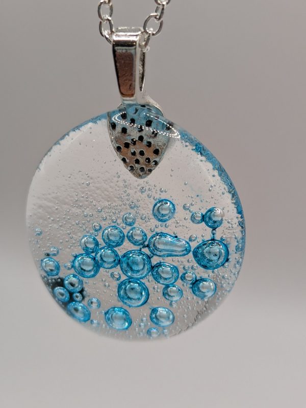 Small pale blue ocean bubble pendant