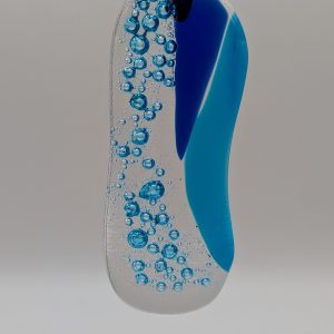 Large dark & sea blue ocean bubble pendant