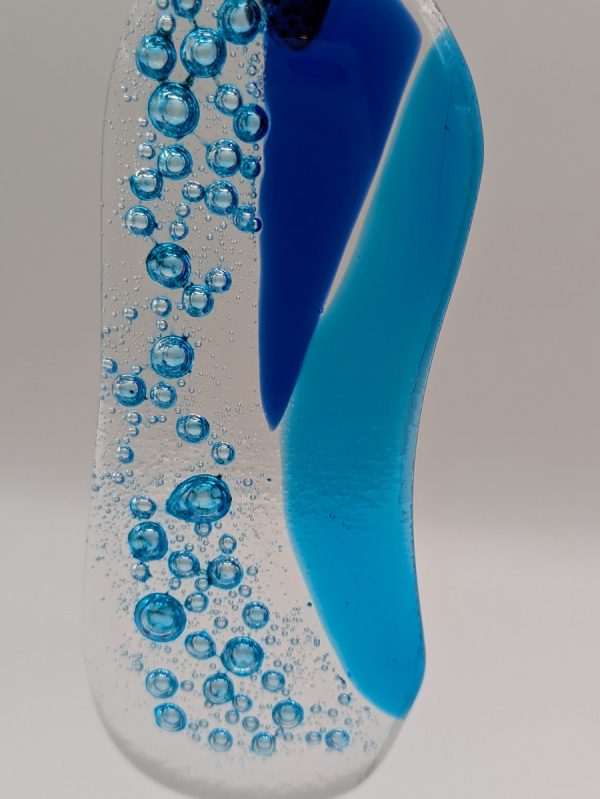 Large dark & sea blue ocean bubble pendant