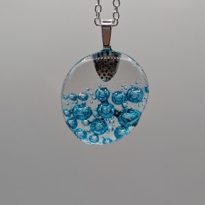 Small pale blue ocean bubble pendant