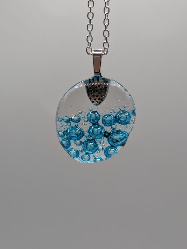 Small pale blue ocean bubble pendant
