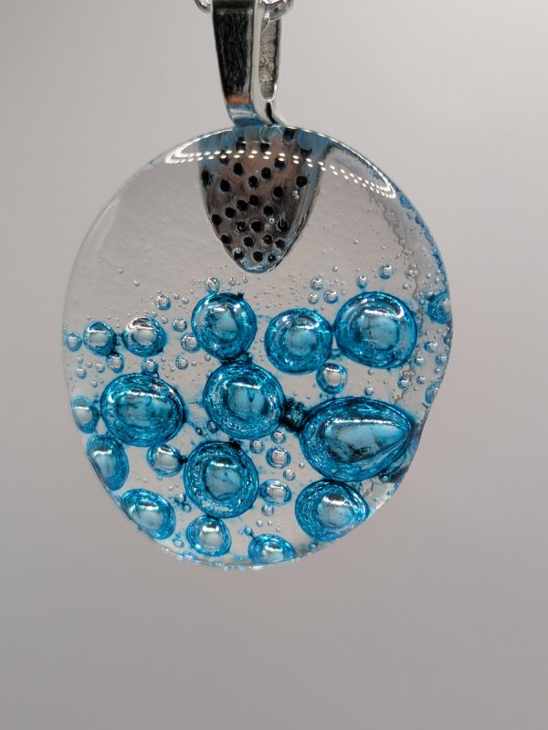 Small pale blue ocean bubble pendant