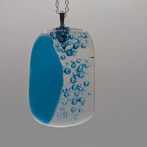 Medium pale blue ocean bubble pendant