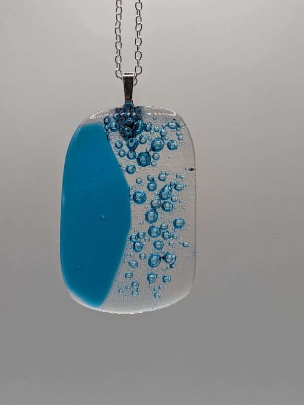 Medium pale blue ocean bubble pendant