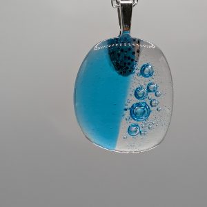 Small pale blue ocean bubble pendant