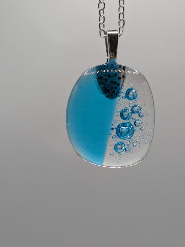 Small pale blue ocean bubble pendant