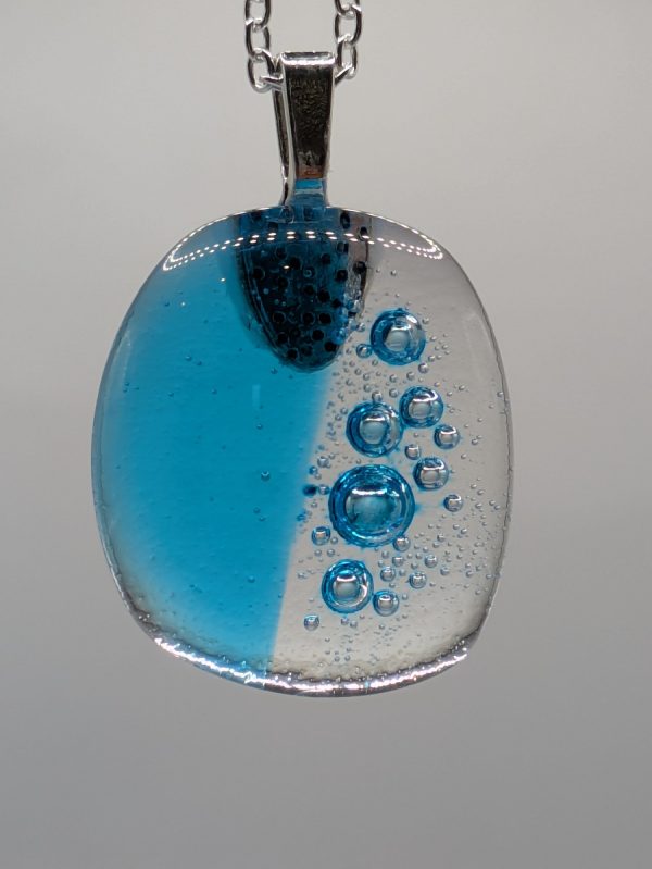 Small pale blue ocean bubble pendant
