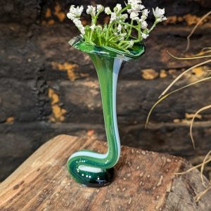 Green and white vase