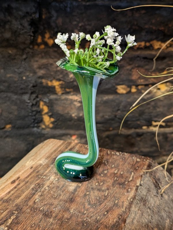 Green and white vase