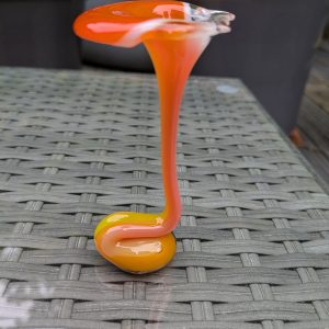 orange gooseneck vase