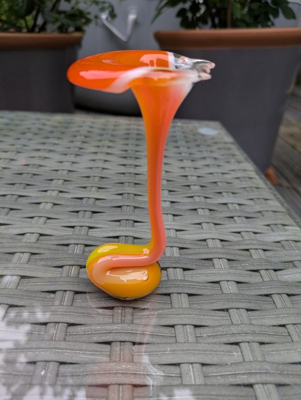 orange gooseneck vase