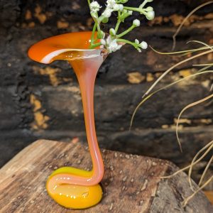 orange gooseneck vase