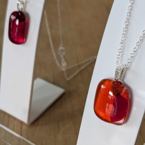 Autumn glass red pendants