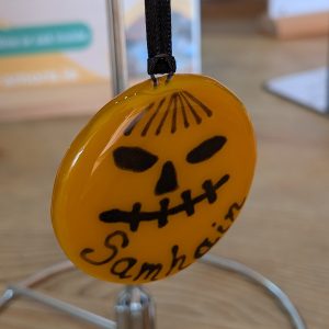 Samhain Halloween glass pumpkins