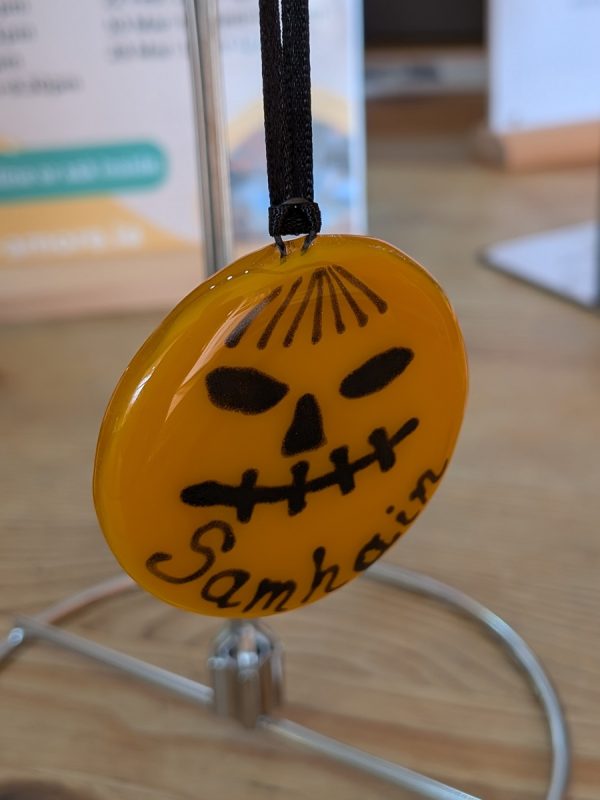 Samhain Halloween glass pumpkins