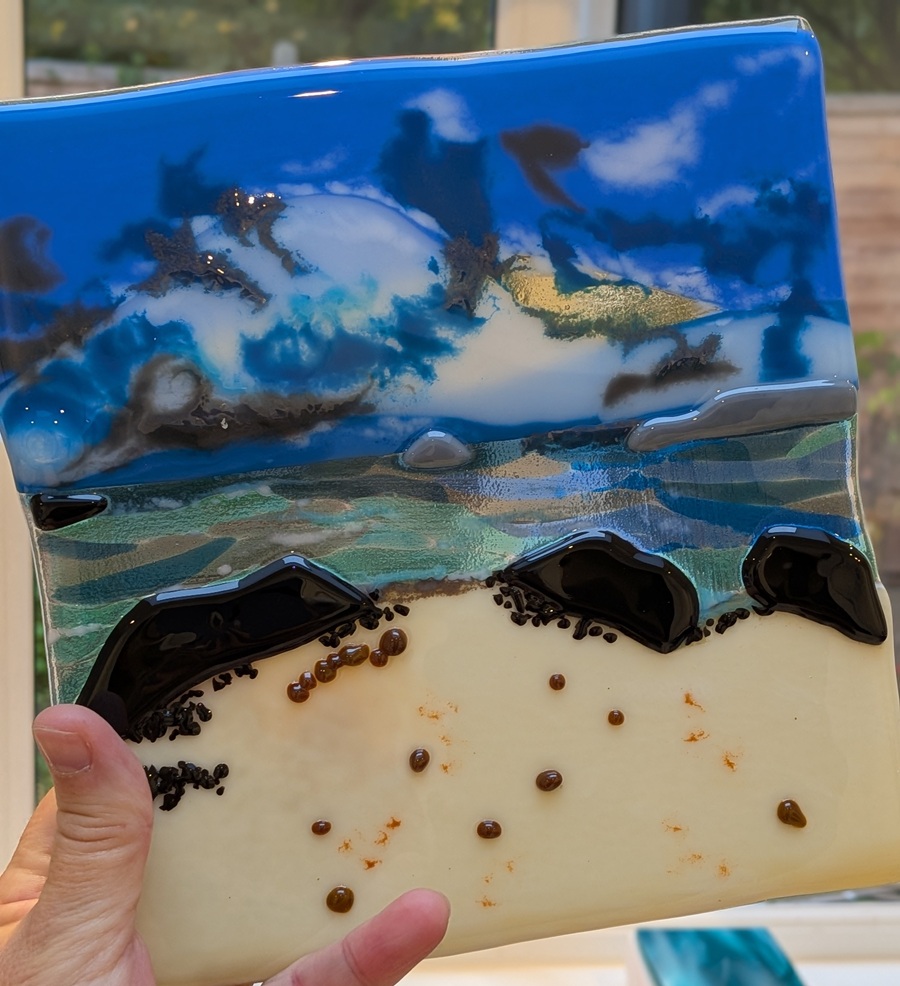 Mara Amore glass art commission Harlyn Bay