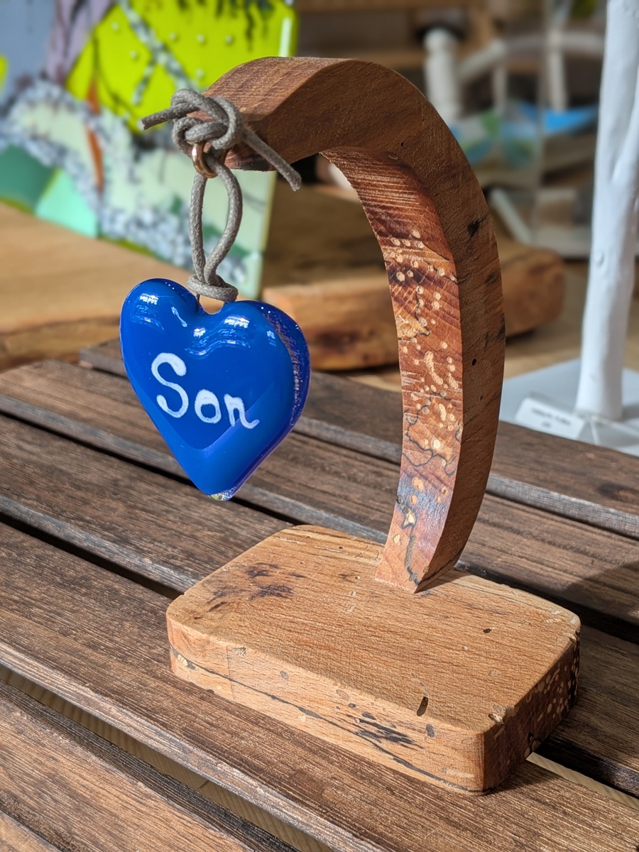 Hanging glass hearts