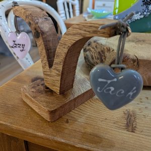 Hanging glass hearts