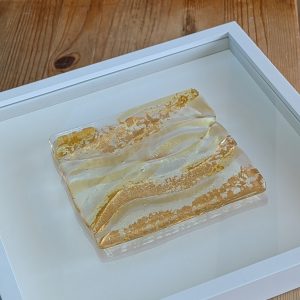 Shimmering Irish Gold Glass Art: 30cm x 30cm