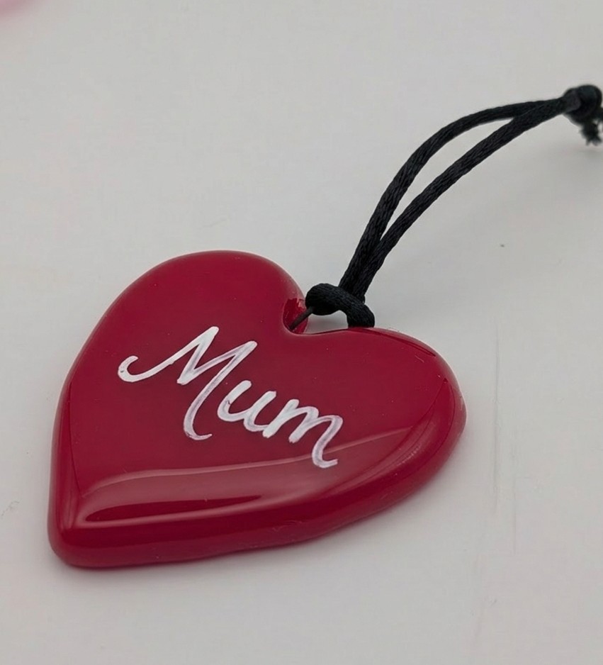 Glass hanging hearts