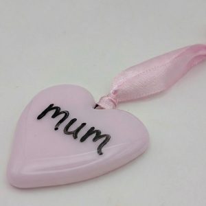 Glass hanging hearts