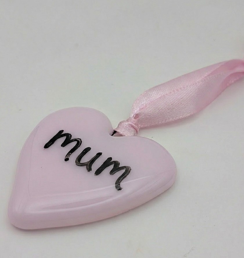 Glass hanging hearts