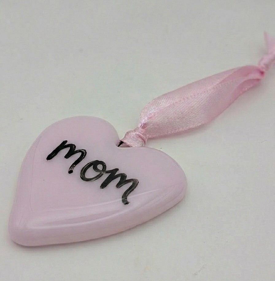 Glass hanging hearts