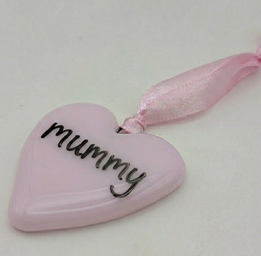 Glass hanging hearts