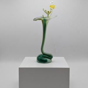Green gooseneck bud vase
