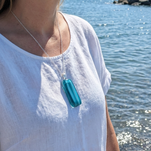 Killary Fjord Turquoise Glass Pendant Large