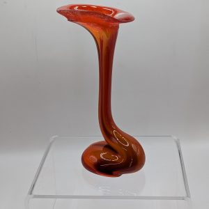 Vibrant Orange Glass Bud Vase: 11cm tall