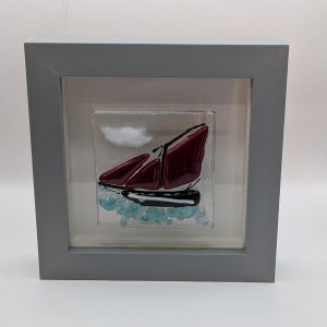 Mini Glass Galway Hooker Framed Tile: 10 cm x 10cm
